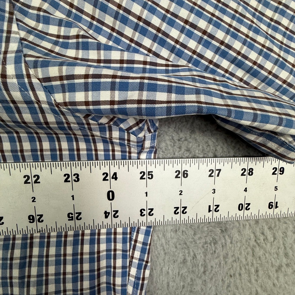 Brooks Brothers Mens‎ Regular Fit Non Iron Cotton Check Dress Shirt Large - Picture 6 of 9